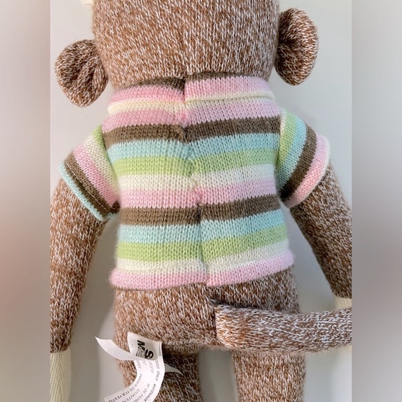 18โ Sock Monkey Plush Classic Stuffed Animal in cute sweater - Picture 7 of 8